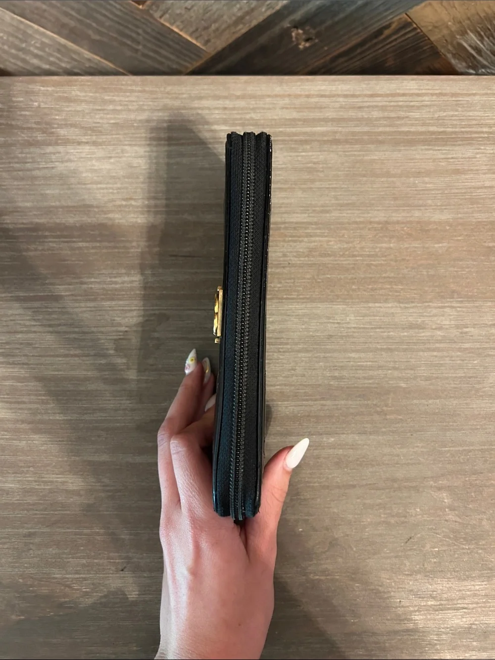 Chanel Boy Quilted Patent Leather Wallet